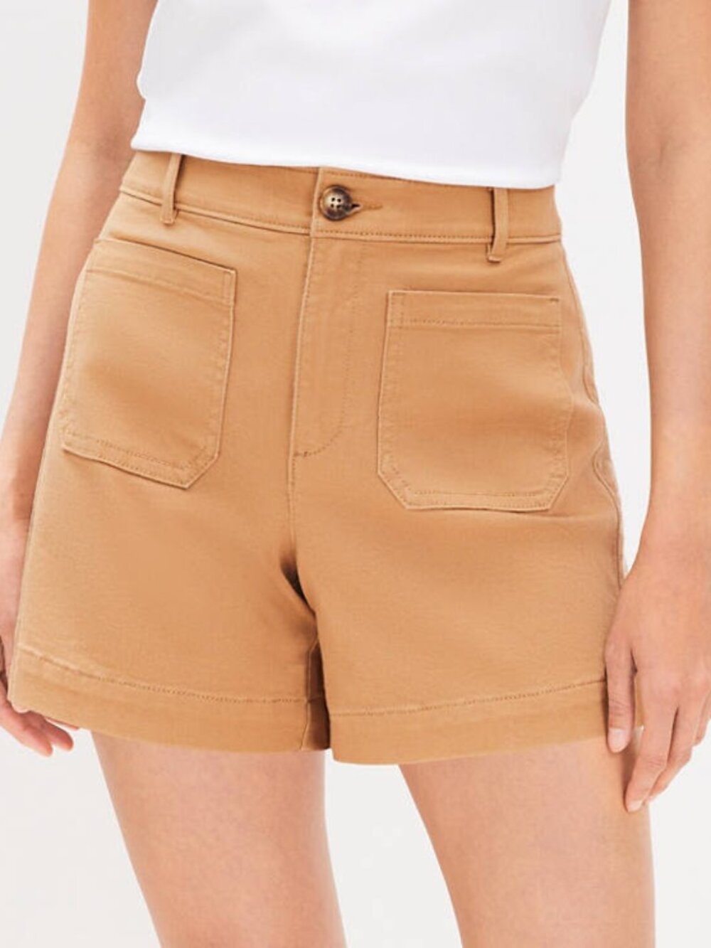 EUC Loft Petite Curvy Palmer Shorts In Twill 12P Perfect Camel
